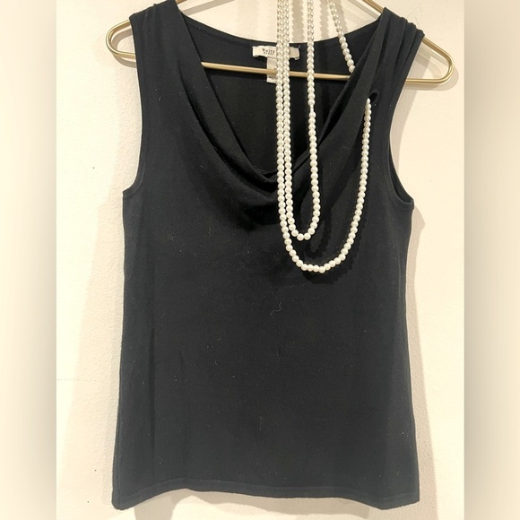 White House Black Market Sleeveless Hanging Neck Knitted Pearl Collar Blouse XS - Picture 1 of 10